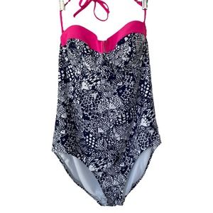 Lilly Pulitzer Size XL One Piece Swimsuit blue pink